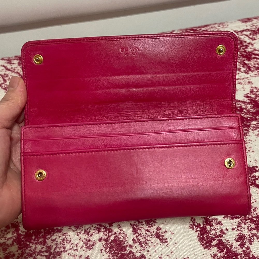 Prada Pink Leather Clutch Wallet - Picture 9 of 12